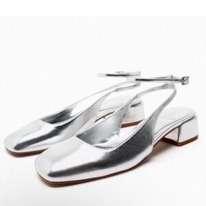 Zara Silver Flats